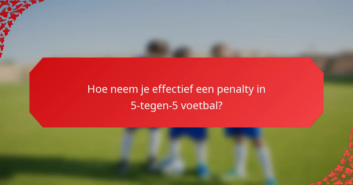 Hoe neem je effectief een penalty in 5-tegen-5 voetbal?